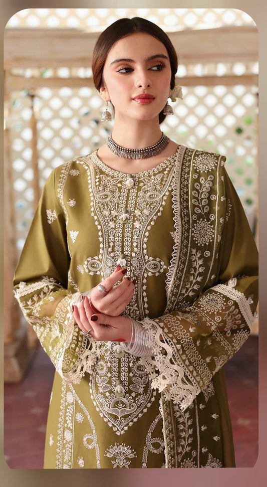 Dhanak Stuff 3 Piece Fully Embroidered