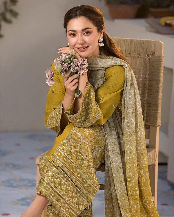 Qalamkar 03PCS UNSTITCHED SUIT
