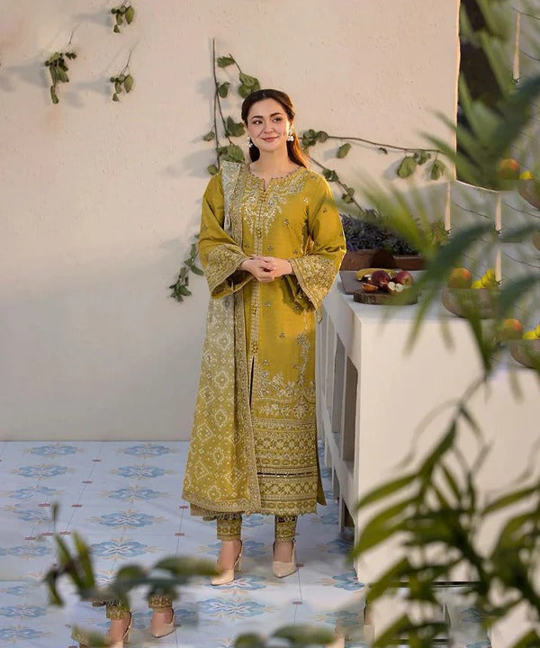 Qalamkar 03PCS UNSTITCHED SUIT