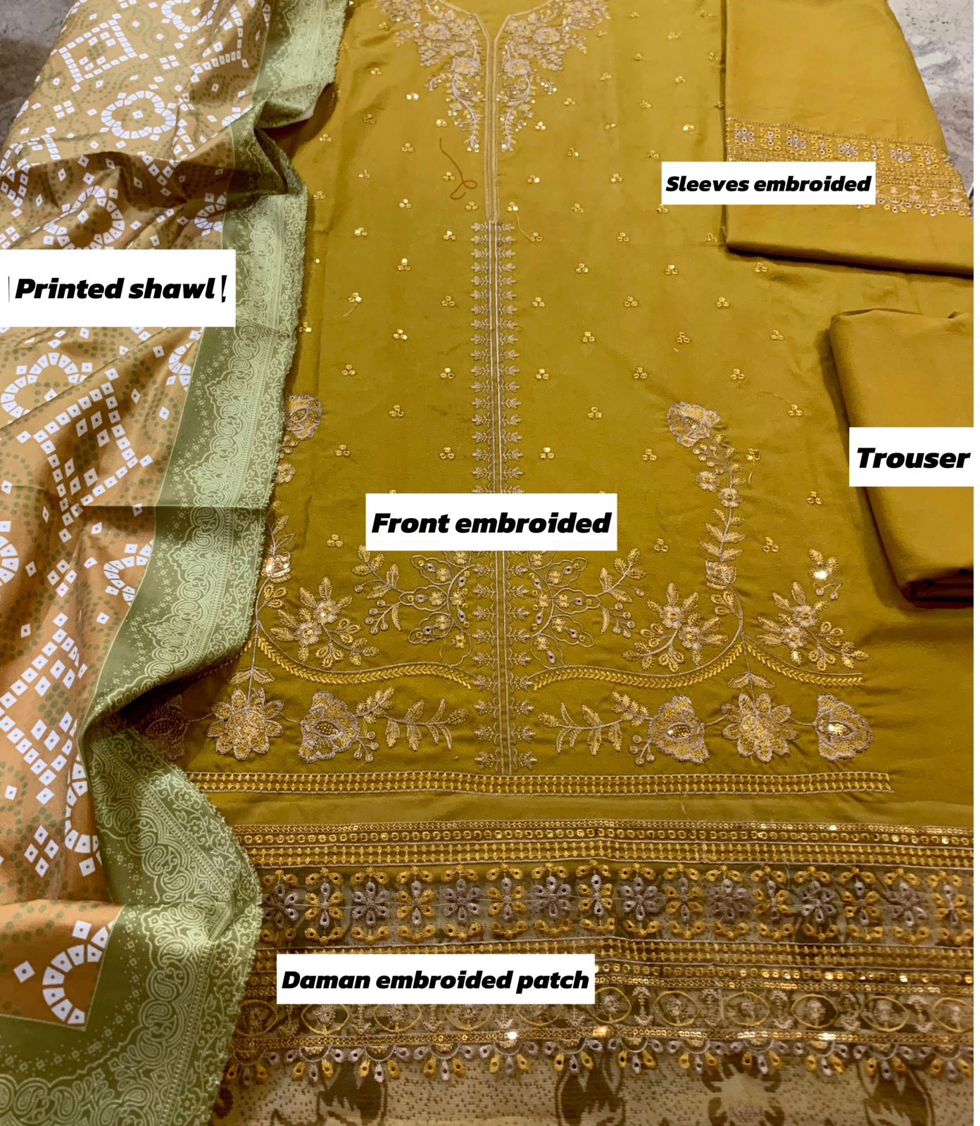 Qalamkar 03PCS UNSTITCHED SUIT