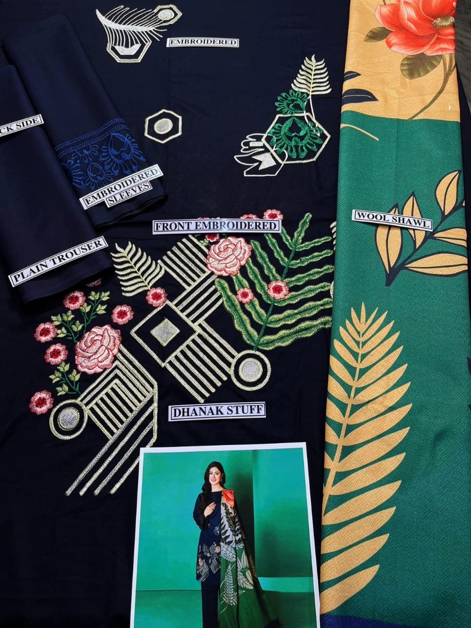 Dhanak Stuff 3 Piece Embroidered Article ✨