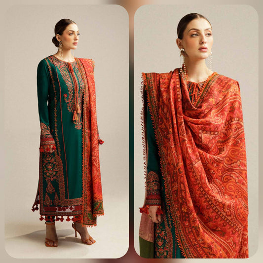 Emerald Charm 3-Piece Embroidered Suit