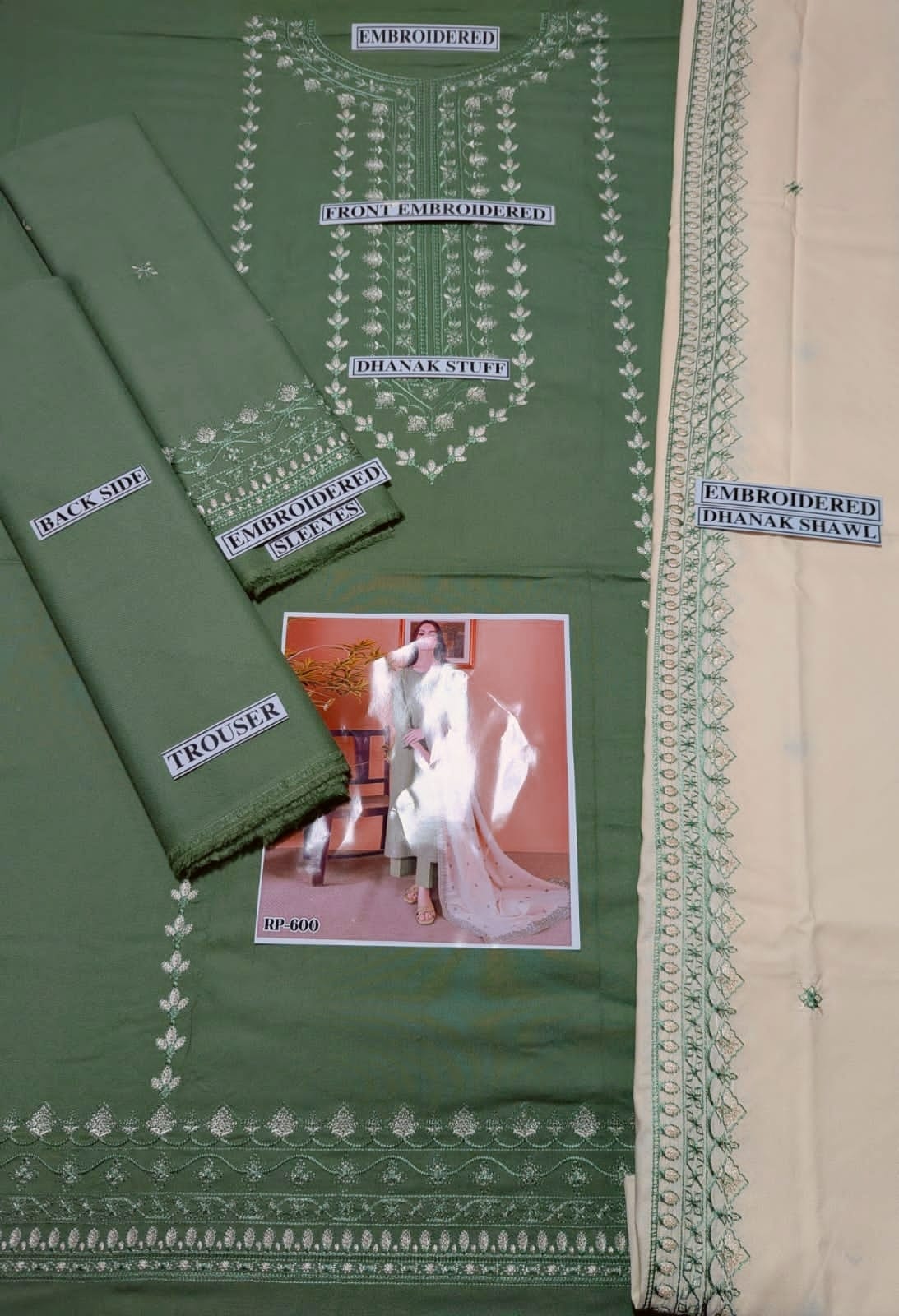 Dhanak Stuff 3 Piece Fully Embroidered