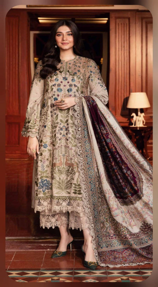 Dhanak Stuff 3 Piece Embroidered