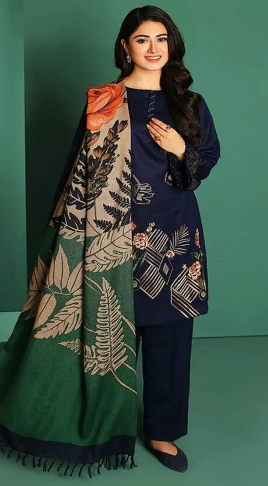 Dhanak Stuff 3 Piece Embroidered Article ✨
