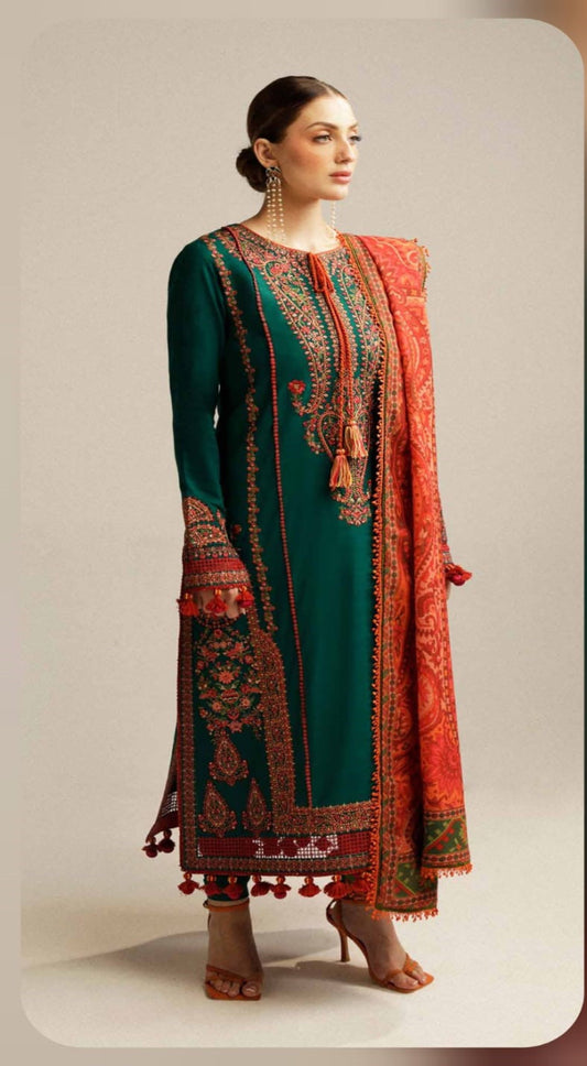 Emerald Charm 3-Piece Embroidered Suit