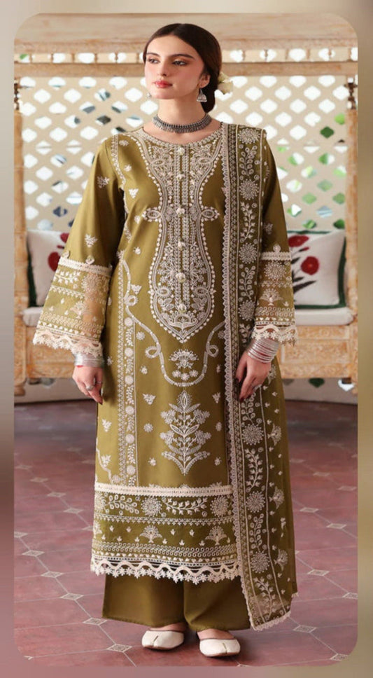 Dhanak Stuff 3 Piece Fully Embroidered